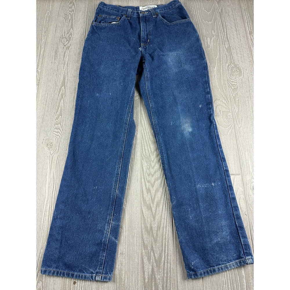 Carhartt Jeans Mens Distressed Blue Straight Leg Denim Workwear 30x32